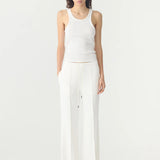 Bassike Refined Pinstitch Pant in White