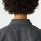 Bassike Wool Pocket Detail Shirt in Charcoal