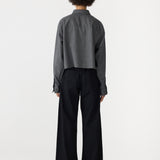 Bassike Wool Pocket Detail Shirt in Charcoal
