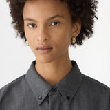 Bassike Wool Pocket Detail Shirt in Charcoal