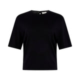 Bassike Mercercised Cotton Boxy Knit in Black