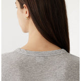 Bassike Layered Long Sleeve Baby T-Shirt in Grey Marl & White