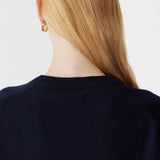 Bassike Low V Neck Slouch Knit In Ink