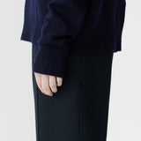Bassike Low V Neck Slouch Knit In Ink