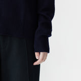 Bassike Low V Neck Slouch Knit In Ink