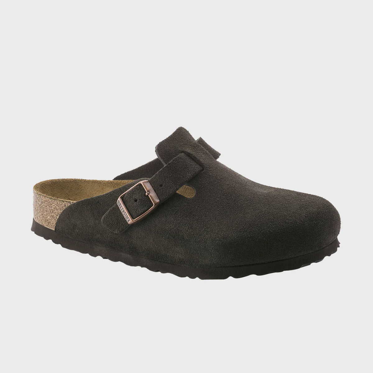 Birkenstock Boston SFB in Mocha Suede Leather Narrow