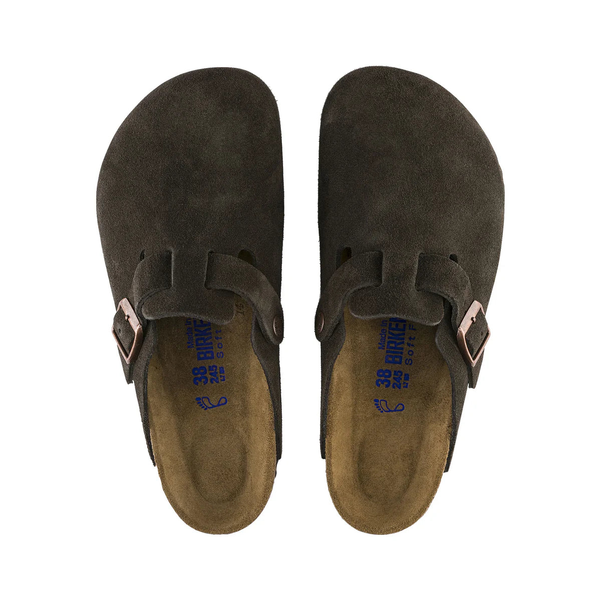 Birkenstock Boston SFB in Mocha Suede Leather Narrow