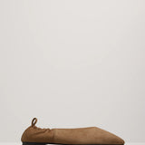A Emery Brie Flat in Cognac Suede