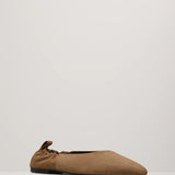 A Emery Brie Flat in Cognac Suede