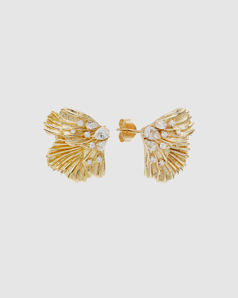 By Charlotte Ocean Whisper Statement Earrings in 18K Plated Gold