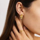 By Charlotte Serene Lotus Statement Earrings in 18K Gold Plated