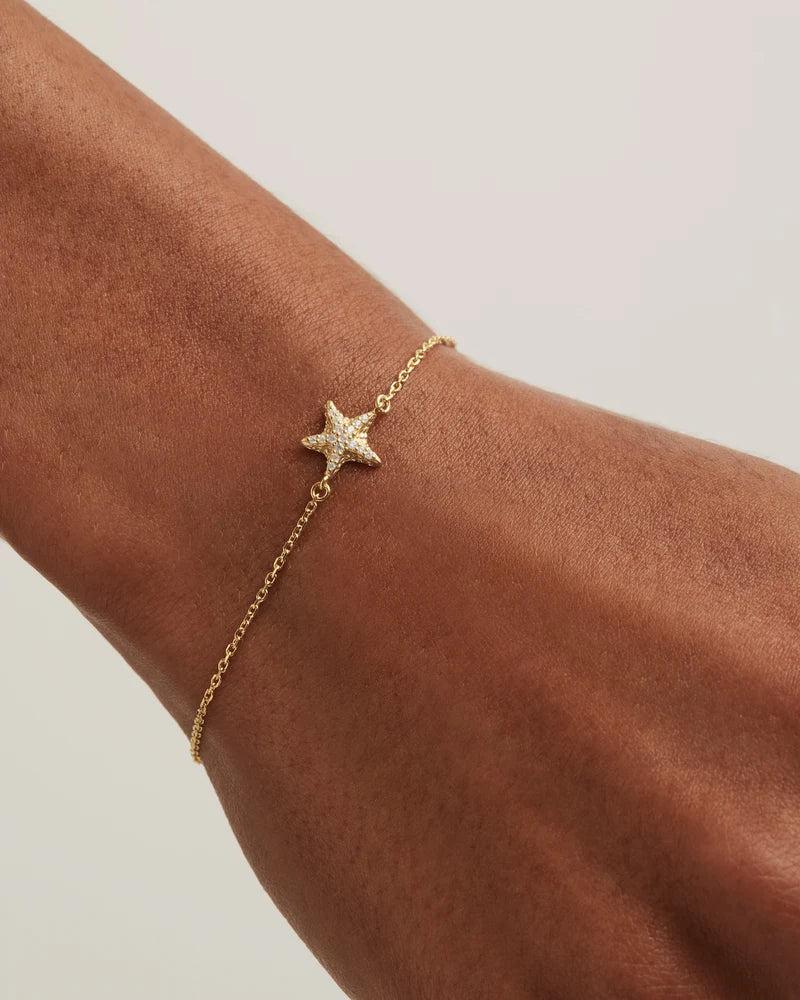 By Charlotte By The Sea Starfish Bracelet in 18K Gold Vermeil