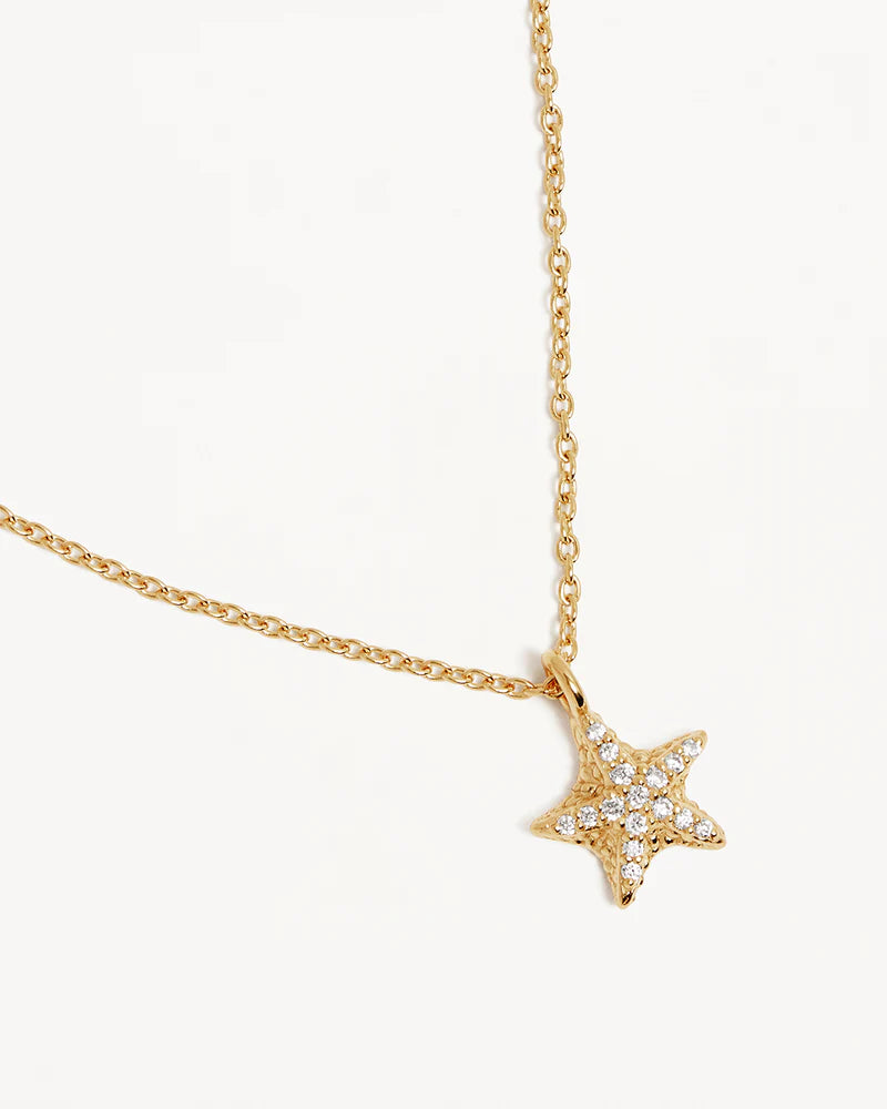 By Charlotte By The Sea Starfish Necklace in 18K Gold Vermeil