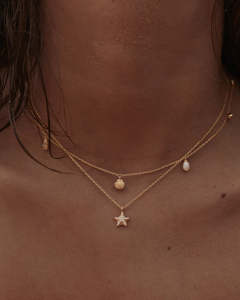 By Charlotte By The Sea Starfish Necklace in 18K Gold Vermeil