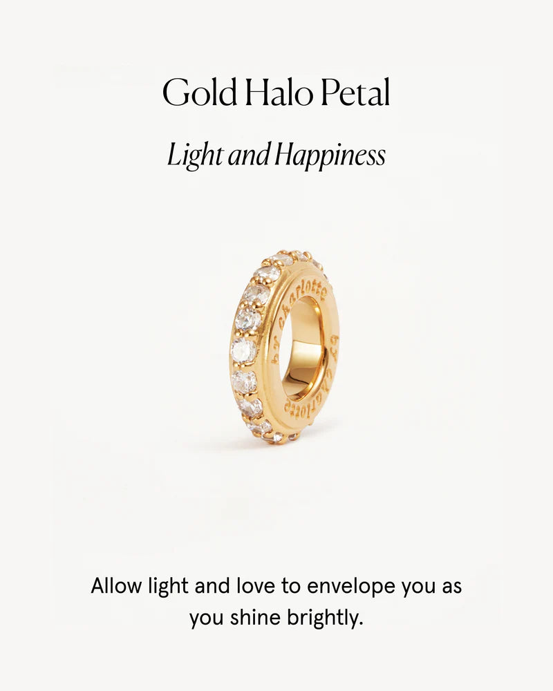 By Charlotte Halo Petal Charm in 18K Gold Vermeil