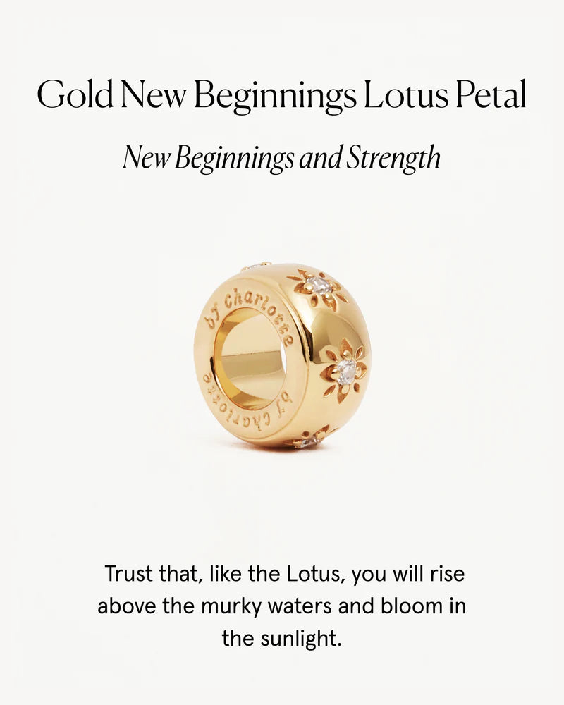 By Charlotte New Beginnings Lotus Charm in 18K Gold Vermeil