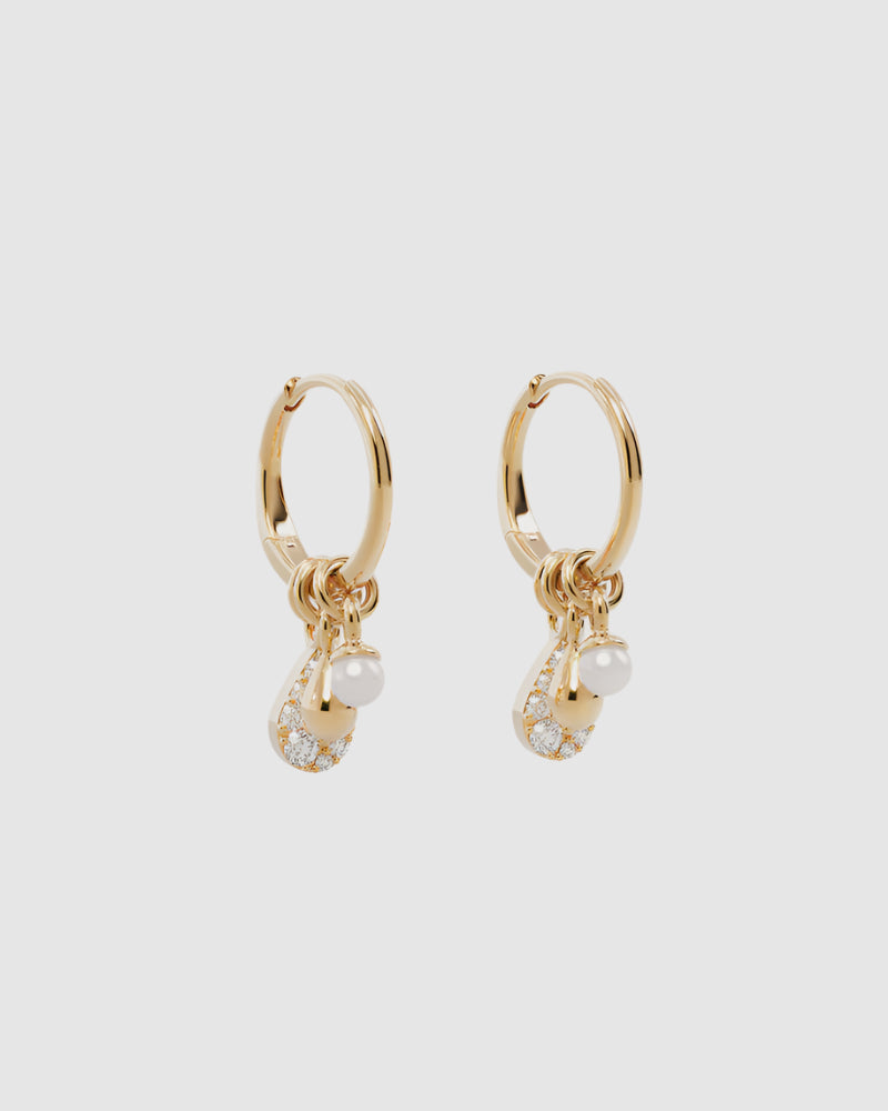 By Charlotte Ocean Mist Hoops in 18K Gold Vermeil