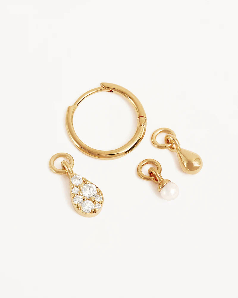 By Charlotte Ocean Mist Hoops in 18K Gold Vermeil