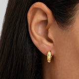 By Charlotte Bloom With You Lotus Hoops in 18k Gold Vermeil