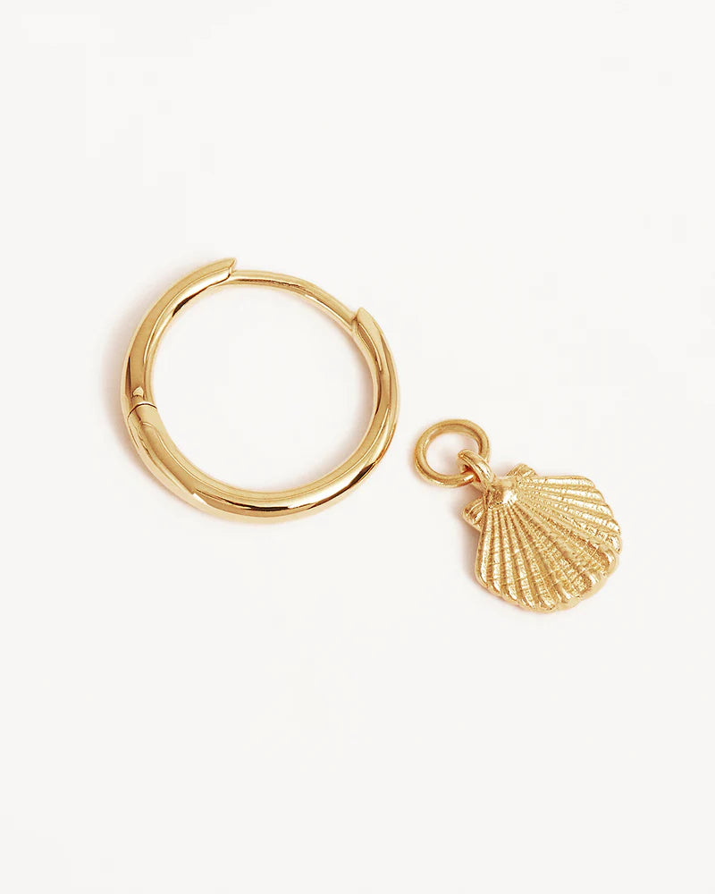 By Charlotte By The Shore Shell Hoops in 18K Gold Vermeil