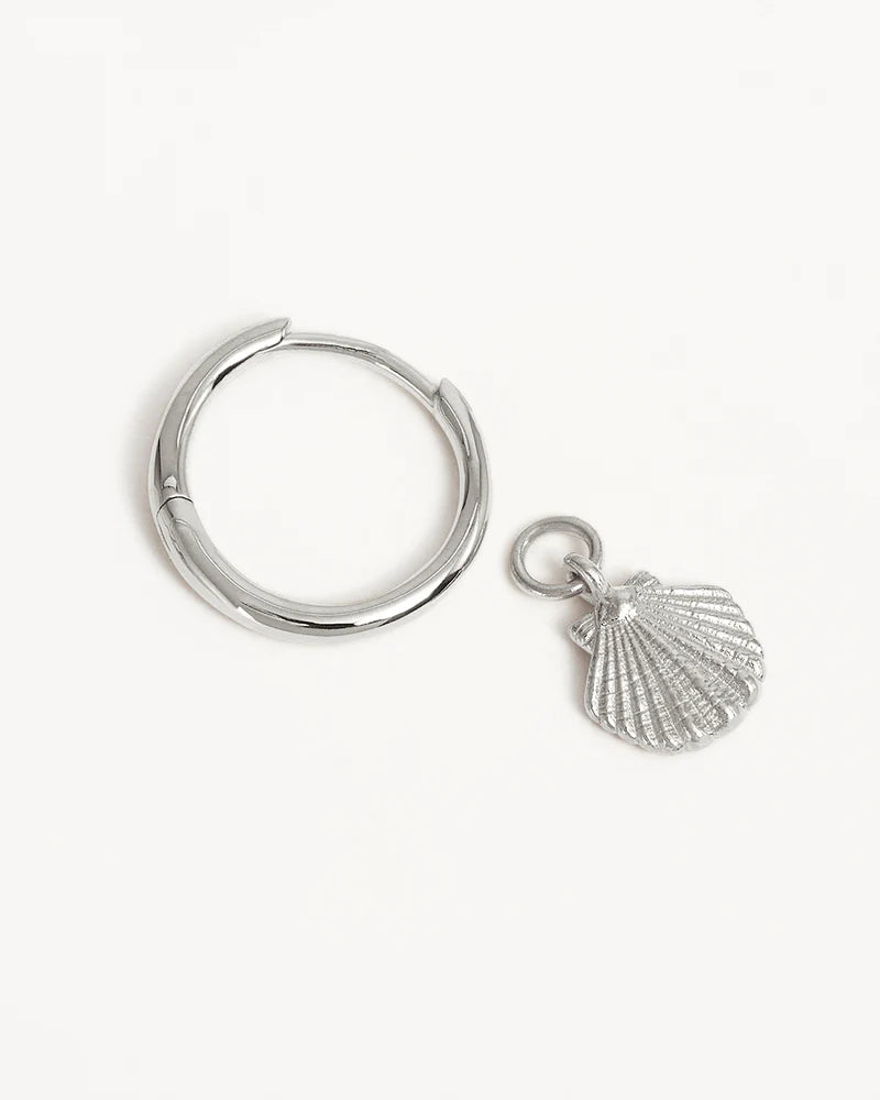 By Charlotte By The Shore Shell Hoops in Silver