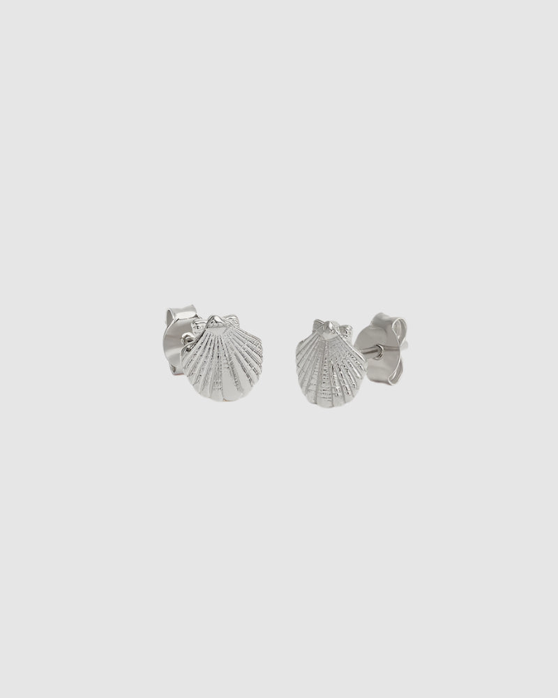 By Charlotte By The Shore Shell Stud Earrings in Silver