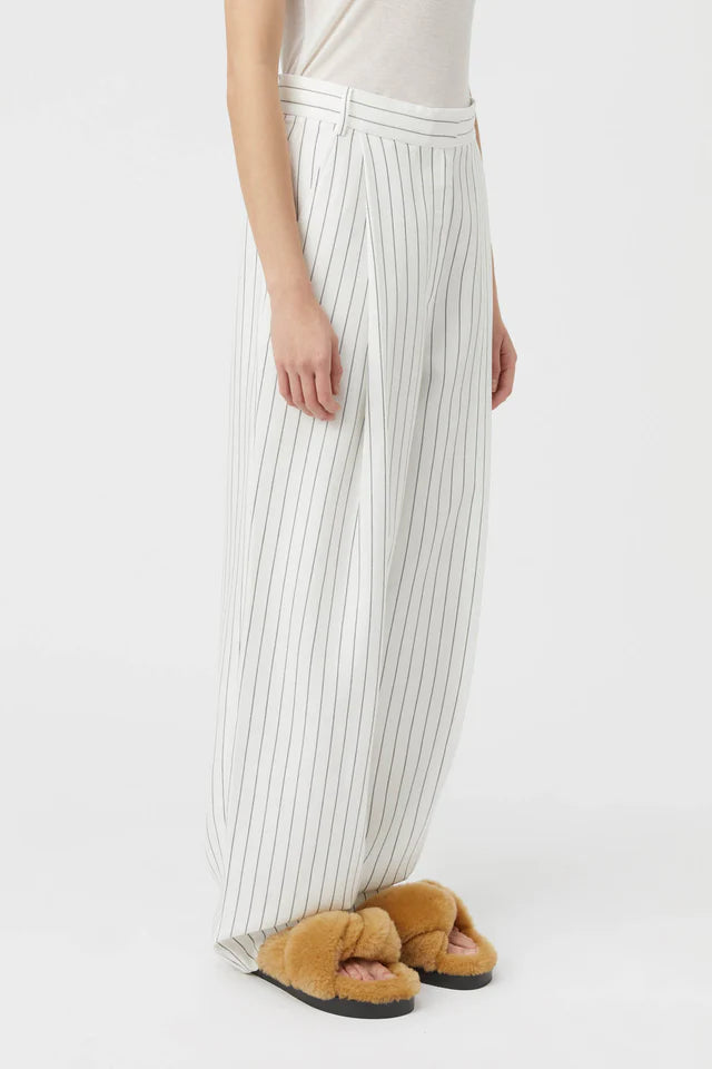 Camilla and Marc Jagger Trouser in White Pinstripe