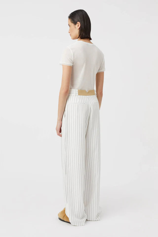 Camilla and Marc Jagger Trouser in White Pinstripe