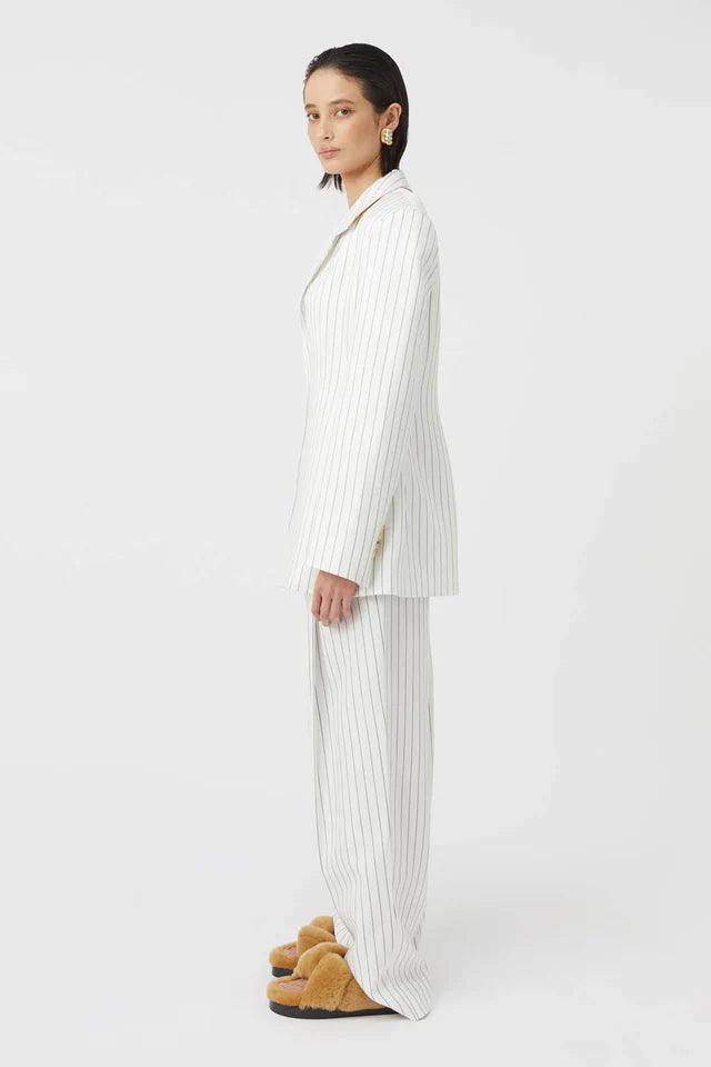 Camilla and Marc Jagger Blazer in White Pinstripe