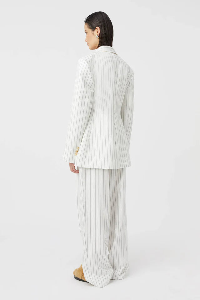 Camilla and Marc Jagger Blazer in White Pinstripe