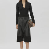 Camilla and Marc Ashlar Knit Bodysuit in Black