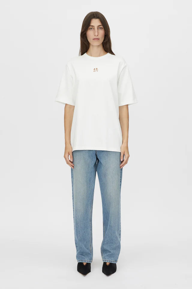 Camilla and Marc Bloom Embroidered Tee in Soft White