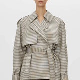 Camilla and Marc Burdock Check Trench Jacket in Birch Check