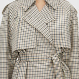 Camilla and Marc Burdock Check Trench Jacket in Birch Check