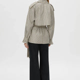 Camilla and Marc Burdock Check Trench Jacket in Birch Check
