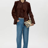 Camilla and Marc Cardinal Sleeveless Cardigan in Chocolate