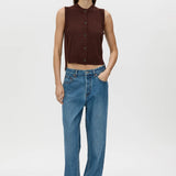 Camilla and Marc Cardinal Sleeveless Cardigan in Chocolate