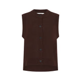 Camilla and Marc Cardinal Sleeveless Cardigan in Chocolate