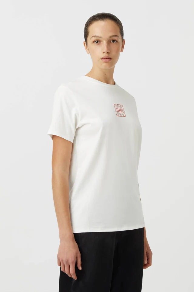 Camilla and Marc Davy Tee in Soft White with Poppy