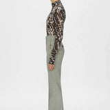 Camilla and Marc Plumage Long Sleeve Top in Choc Plumage Print