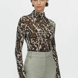 Camilla and Marc Plumage Long Sleeve Top in Choc Plumage Print