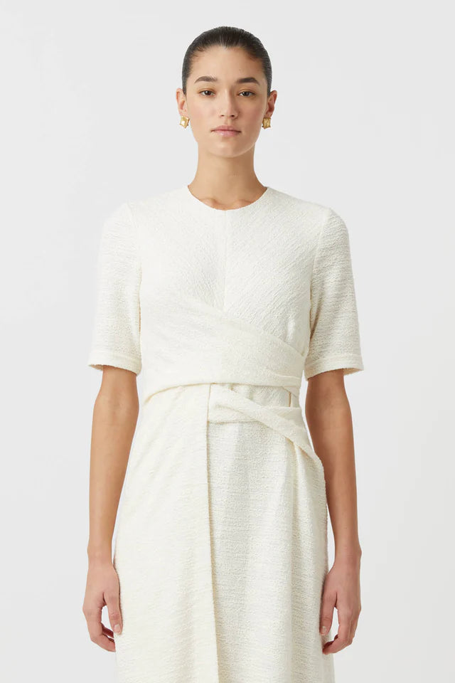 Camilla and Marc Realm Twisted Midi Dress in Cream