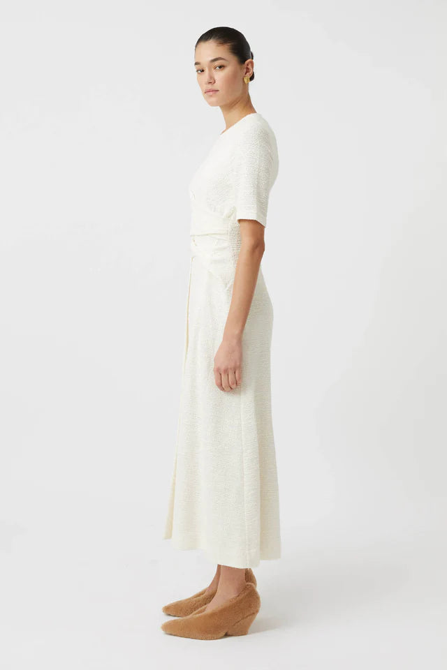 Camilla and Marc Realm Twisted Midi Dress in Cream