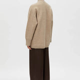 Camilla and Marc Rohan Boiled Merino Knit Cardigan in Oatmeal Melange