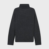 Camilla and Marc Rohan Knit Funnel Neck Sweater in Charcoal Melange