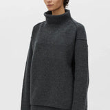 Camilla and Marc Rohan Knit Funnel Neck Sweater in Charcoal Melange