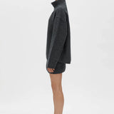 Camilla and Marc Rohan Knit Funnel Neck Sweater in Charcoal Melange