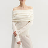 Almada Cara Off Shoulder Top in Cream