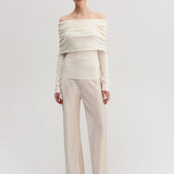 Almada Cara Off Shoulder Top in Cream