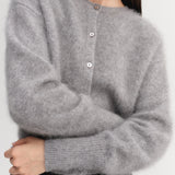 Almada Coco Brushed Cardigan in Grey